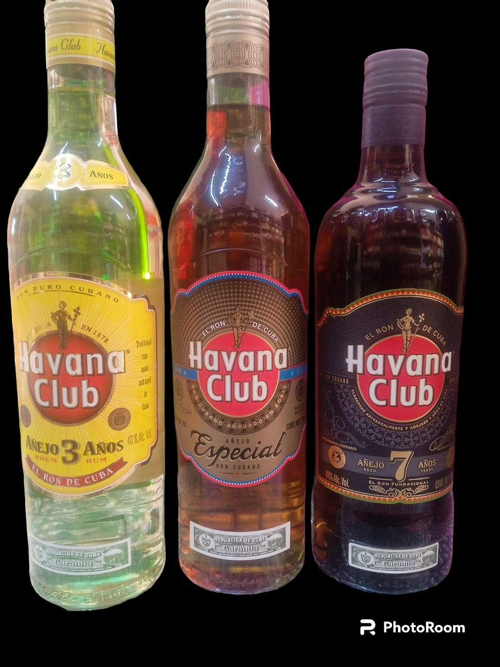Havana 3 años-Añejo especial- añejo 7 años