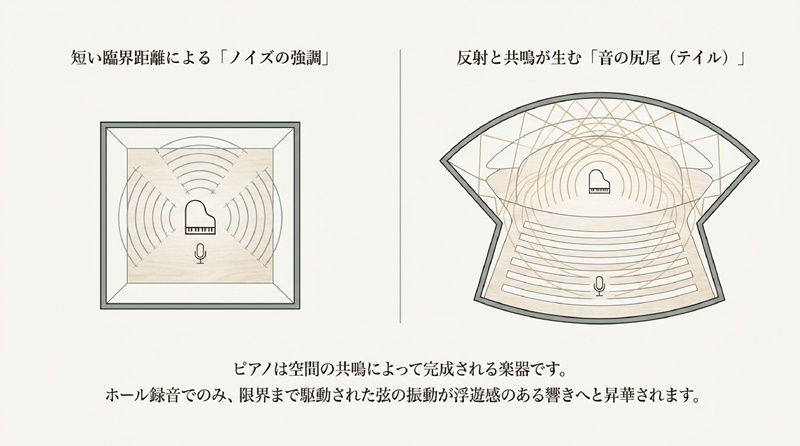 ピアノは空間の共鳴によって完成される楽器