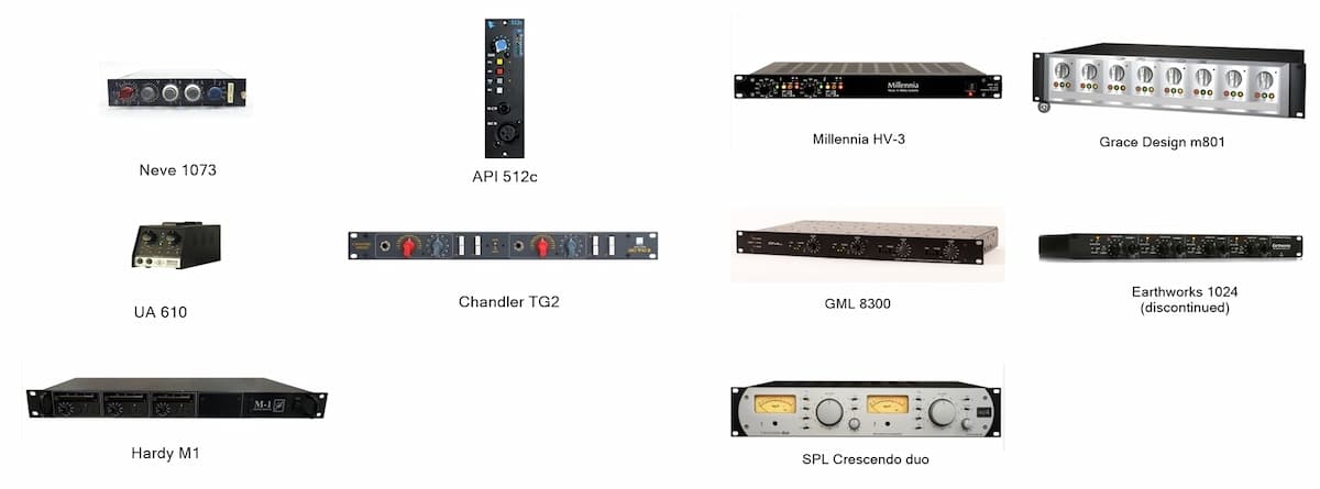 各種マイクプリアンプの画像