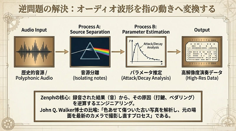 オーディオ波形を指の動きへ変換する