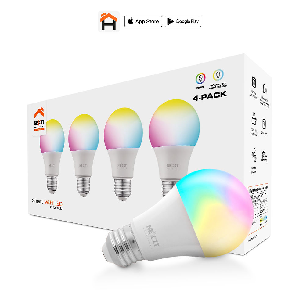 Bombillos NEXXT LED Inteligente Wi-Fi 110V 4 Und Multicolor