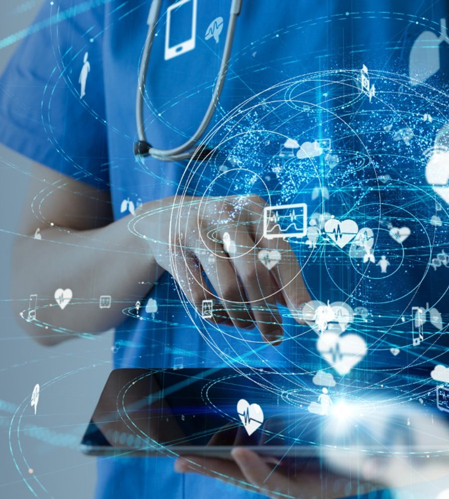 Doctor reviewing patient care