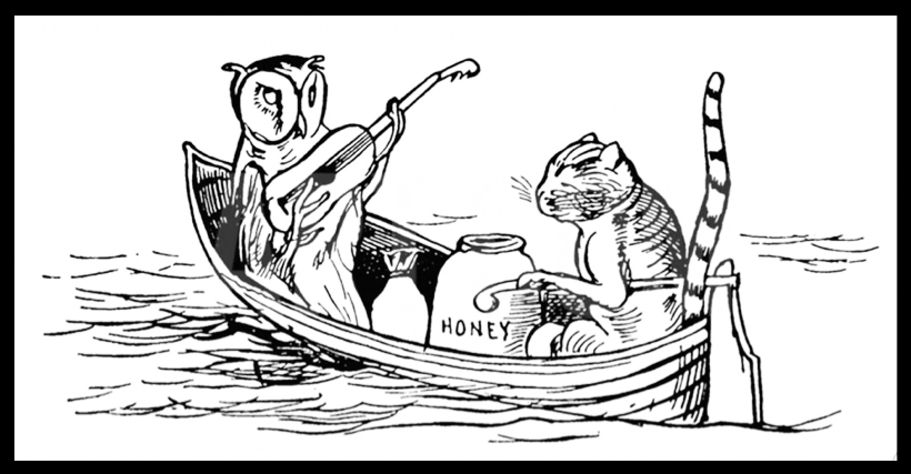 Lear's Original Illustration of the Owl & Pussycat