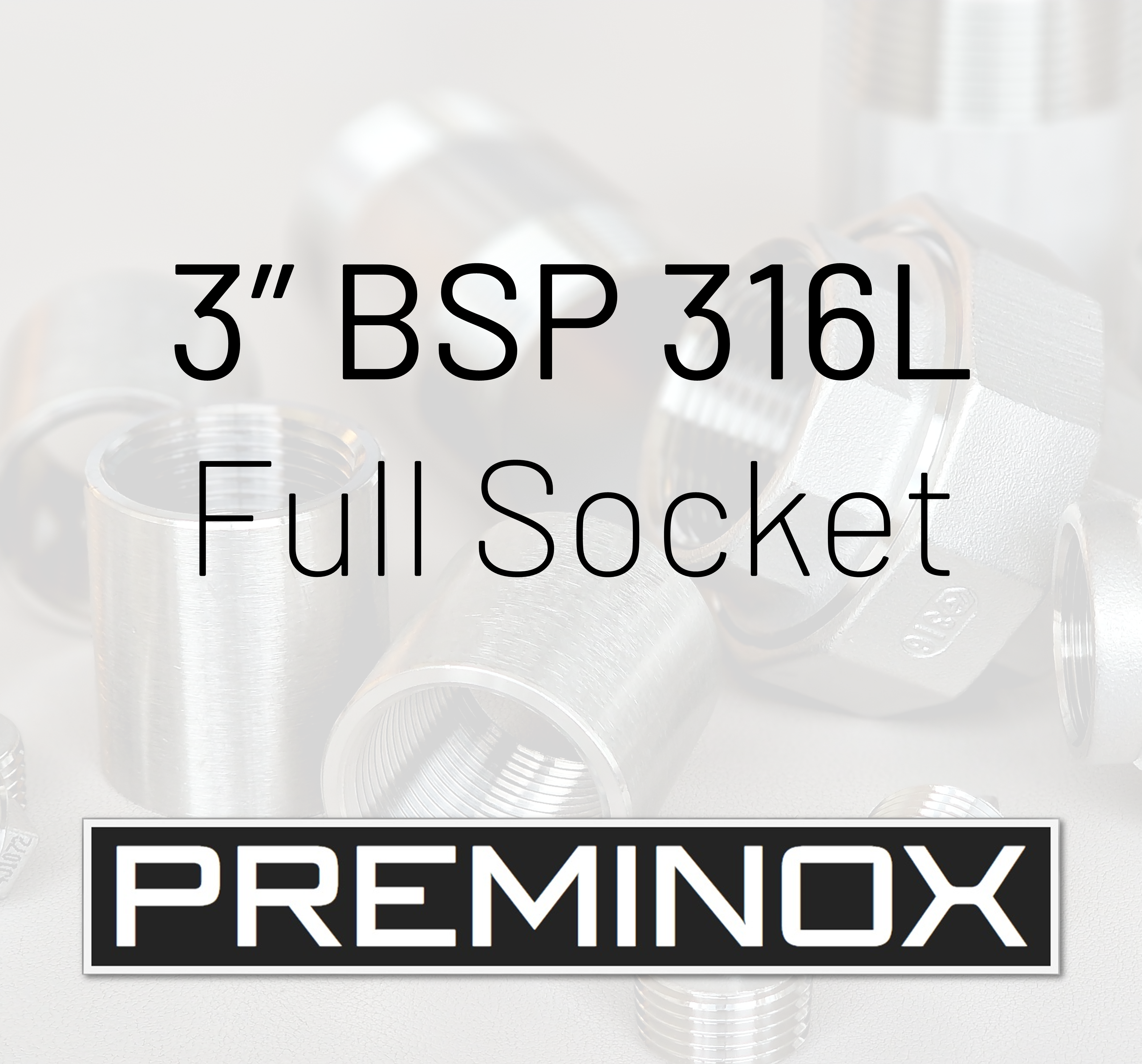 3" Stainless Steel 150lb BSP Full Socket  x 71mm 316/L