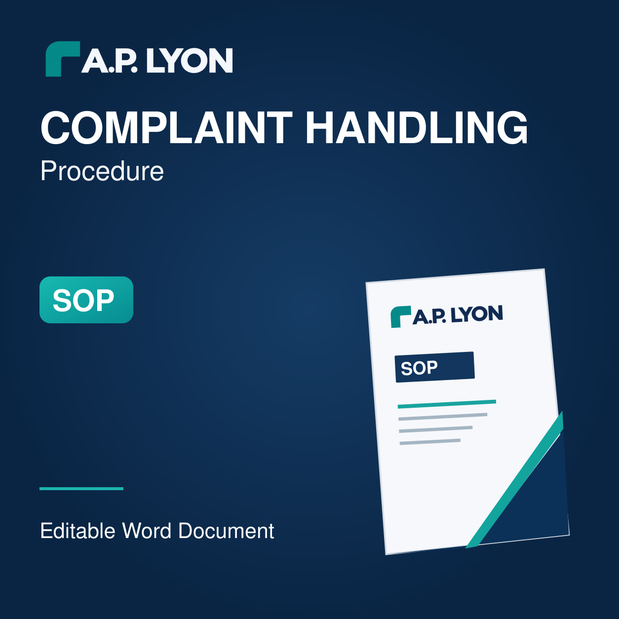 Complaint Handling Procedure — editable word document cover