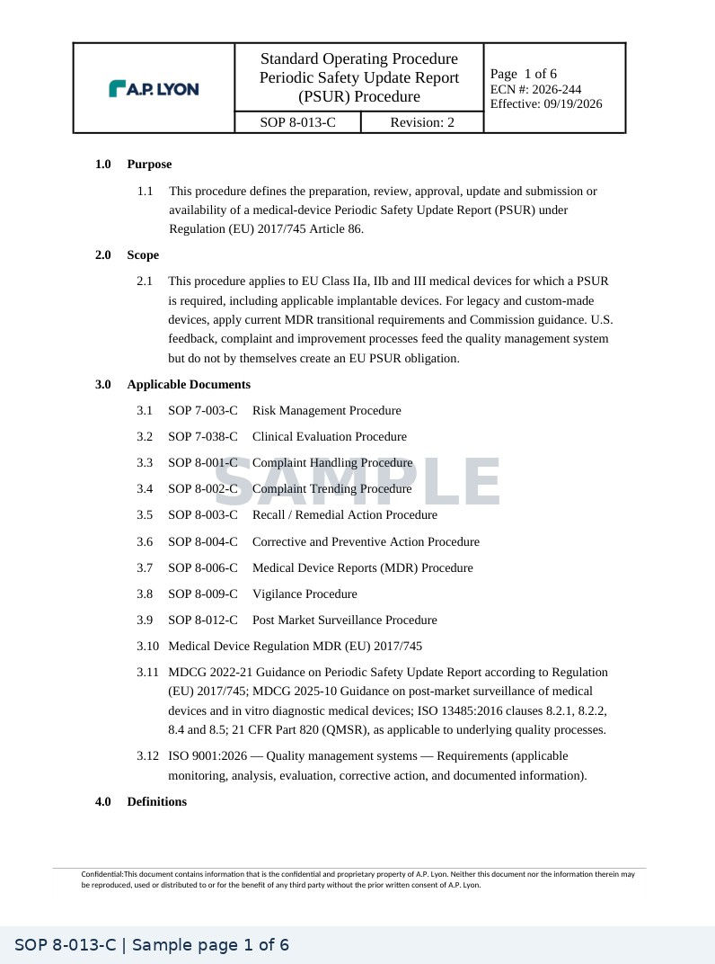 SOP 8-013-C document sample — page 1