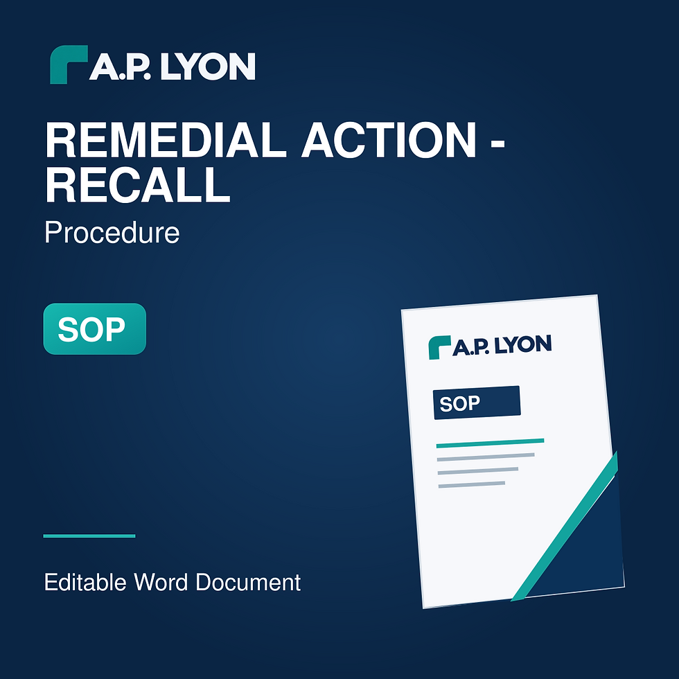 Thumbnail: Remedial Action - Recall Procedure — editable word document cover