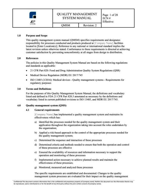 Thumbnail: ISO 13485 Quality Management System Manual — document preview from the collection