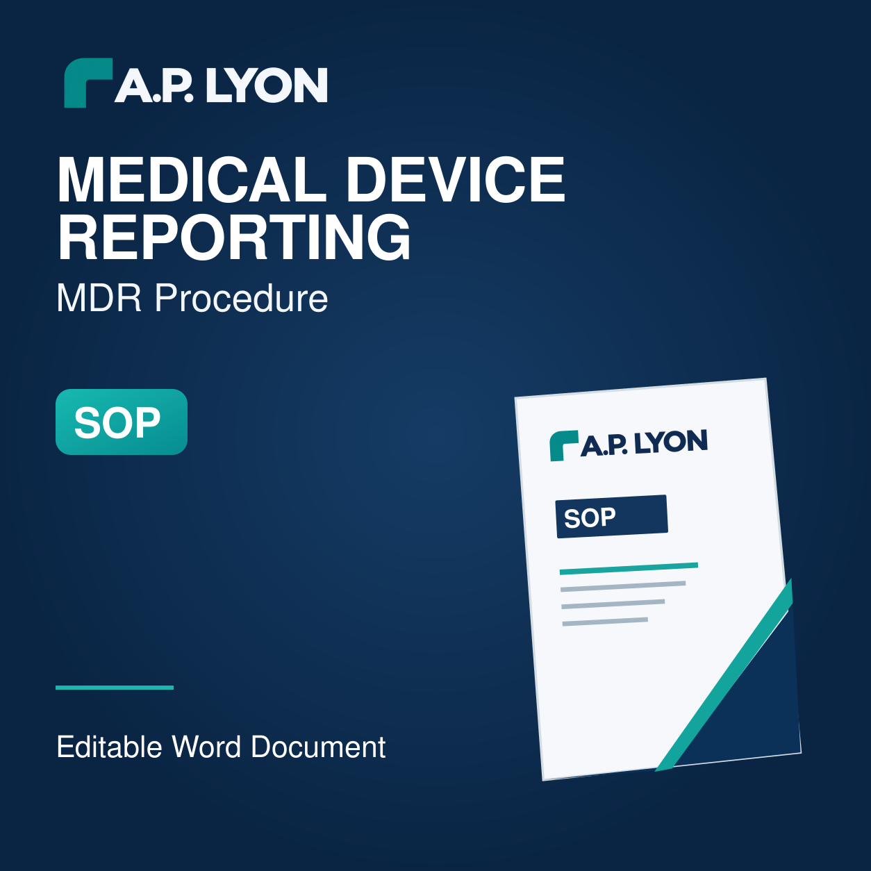 Medical Device Reporting (MDR) Procedure — editable word document cover