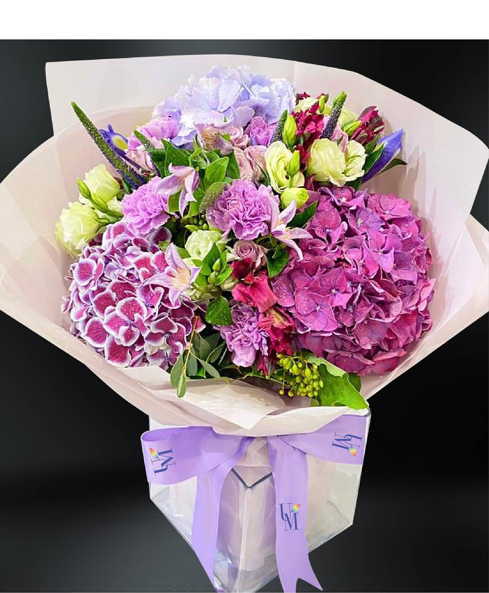 繡球桔梗花束 Hydrangea Bouquet with Balloon Flower Umate Flower