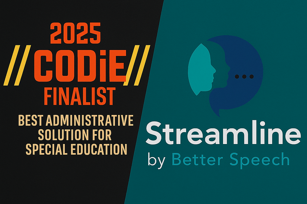 Streamline by Better Speech is a 2025 Codie Finalist for Best Administrative Solution for Special Education