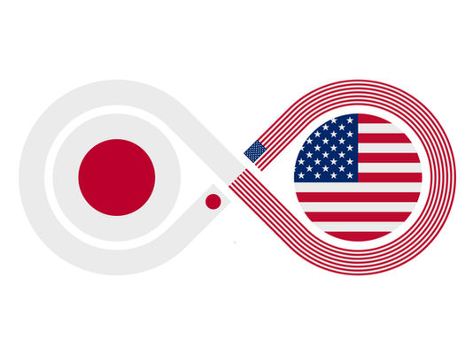 Japanese Flag and USA Flag