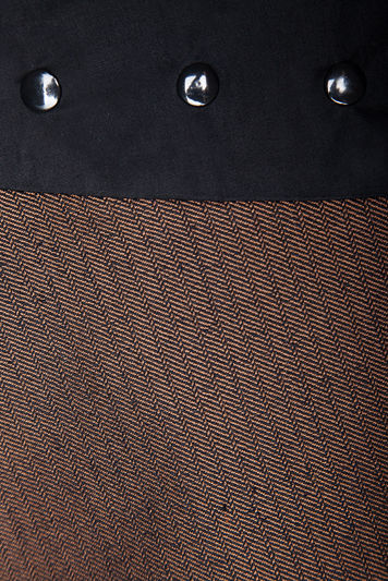 Miniature : Jupe reversible noir et sergé marron