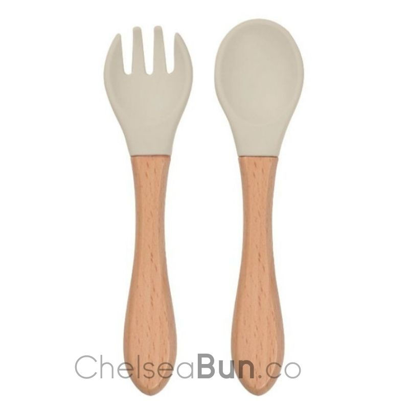 Thumbnail: Bamboo and Silicone Fork and Spoon sets