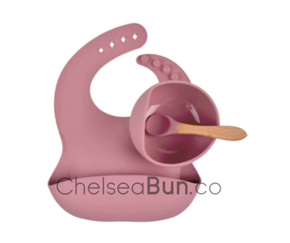 Thumbnail: Starter Feeding Sets: Silicone Suction Bowl, Bib & Silicone Spoon