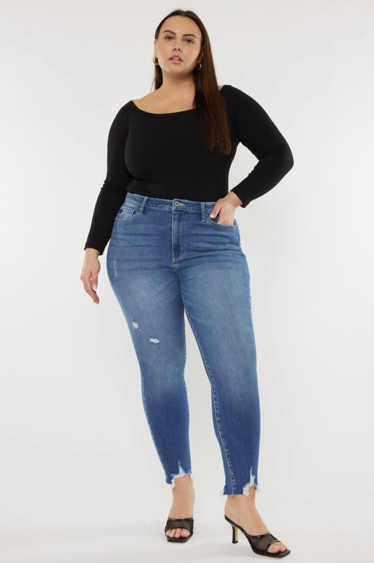 Queen Bee PLUS Size Skinny Ankle Medium Wash Jeans