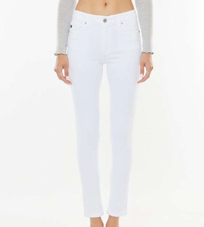 Thumbnail: KanCan White High Rise Ankle Skinny Jeans