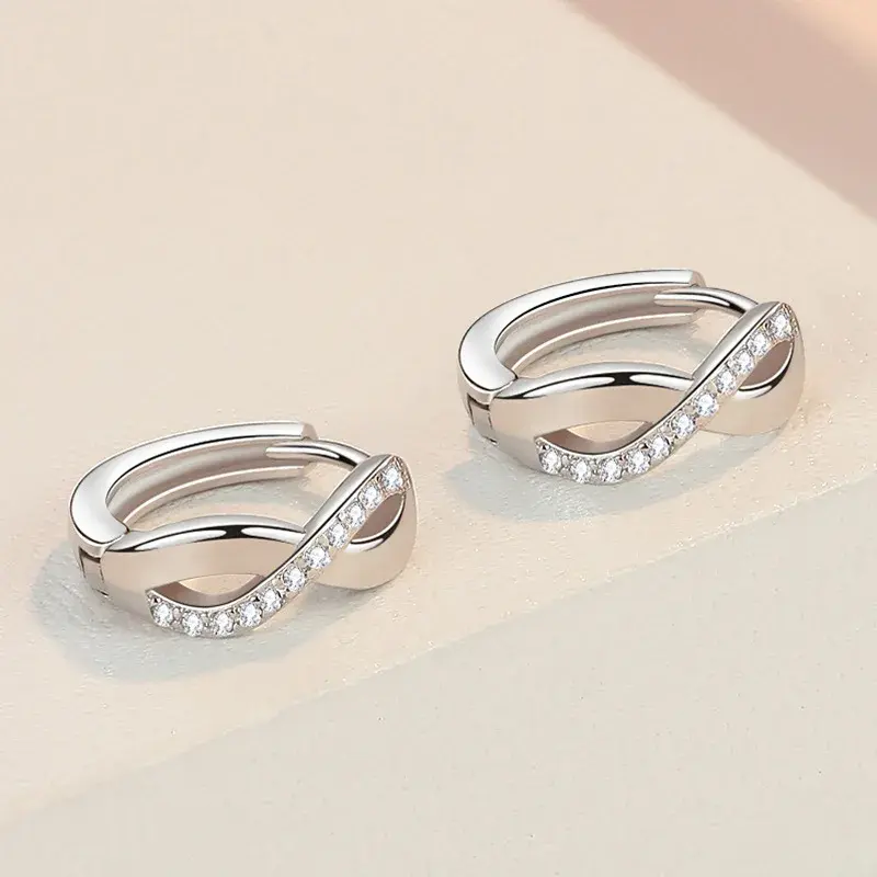 Thumbnail: Solenne Infinity Hoop Earrings