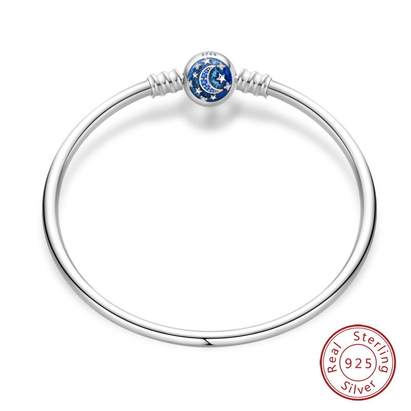 Thumbnail: Solenne Silver Beaded Charm Bracelet