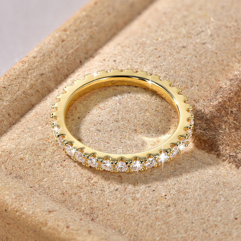 Thumbnail: Lnngy 14k Gold Filled Wedding Band For Women Certified D Color VVS1 Lab Created 