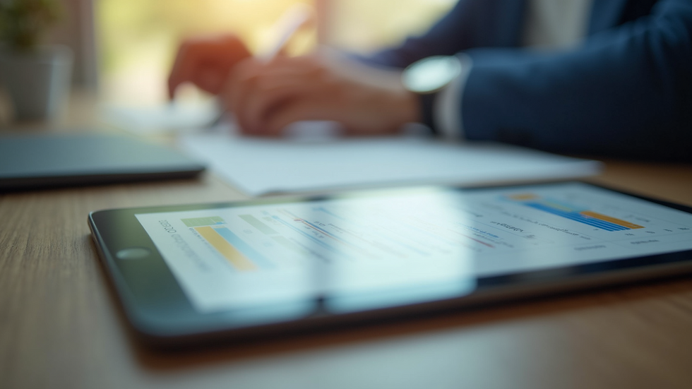 Close-up view of a tablet showing an easy-to-use invoicing app
