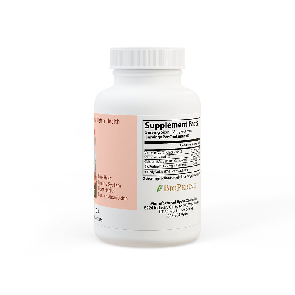 Miniatura: Whole360 Health Vitamin K2 + D3 Supplement (60 Capsules)