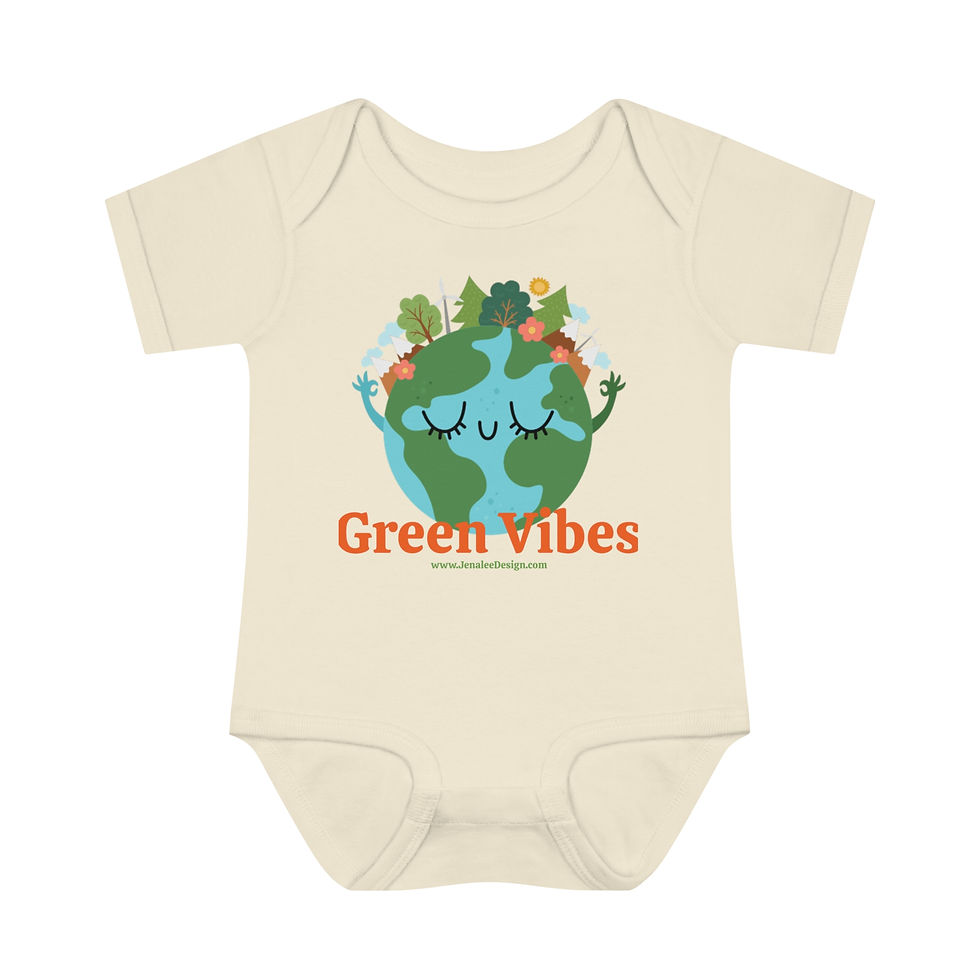 Thumbnail: "Green Vibes" Infant Baby Rib Bodysuit :: 6 months - 24 months
