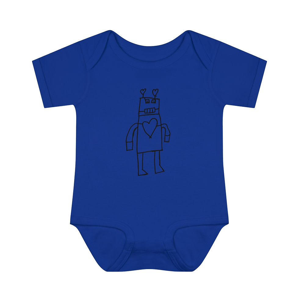 Thumbnail: LOVE ROBOT Infant Baby Rib Bodysuit