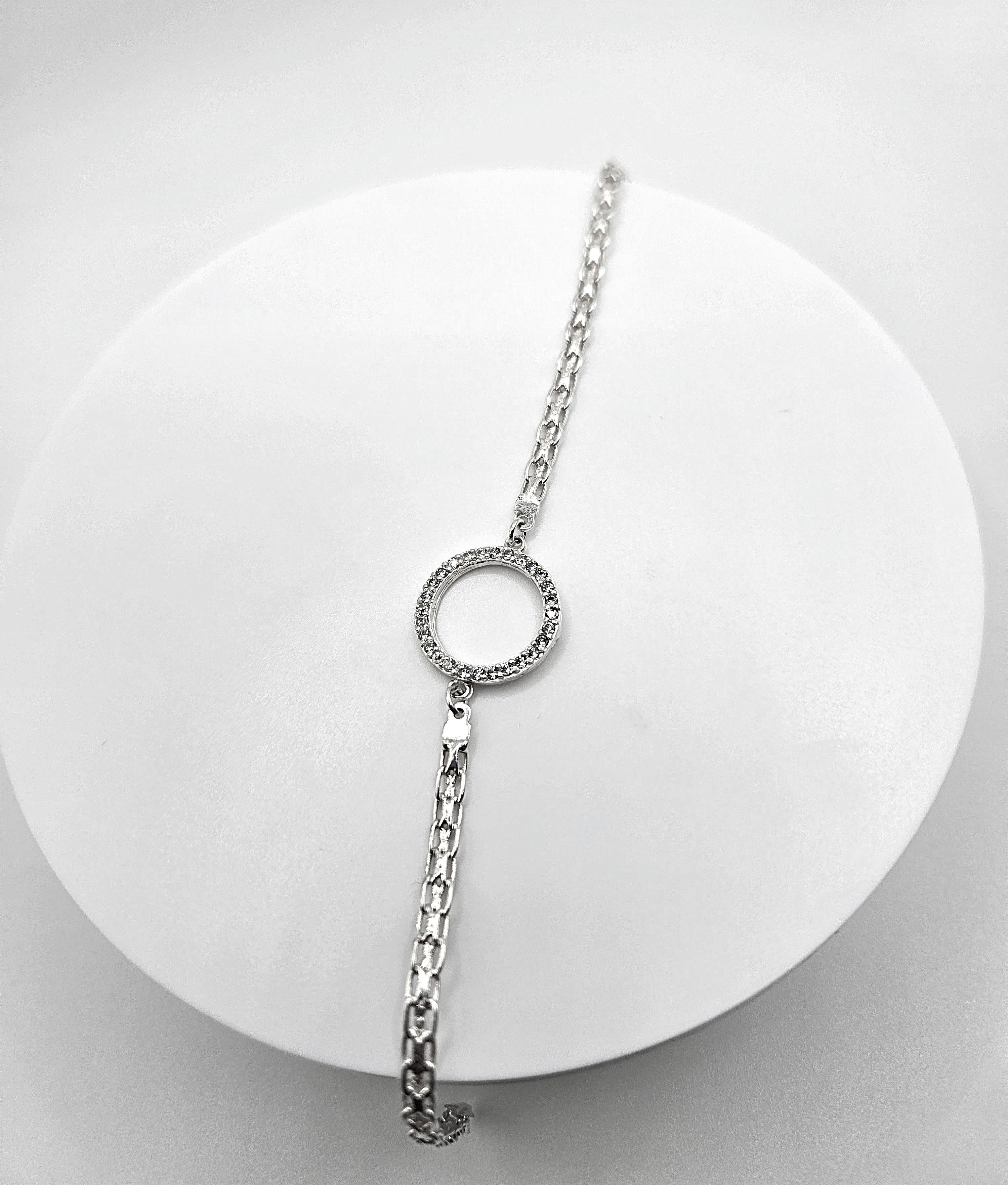 Open Circle Silver Bracelet