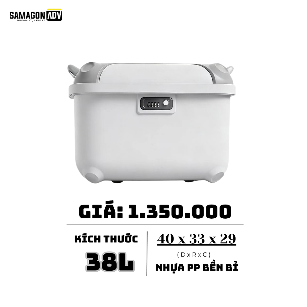 Thùng nhựa 38L - Xám