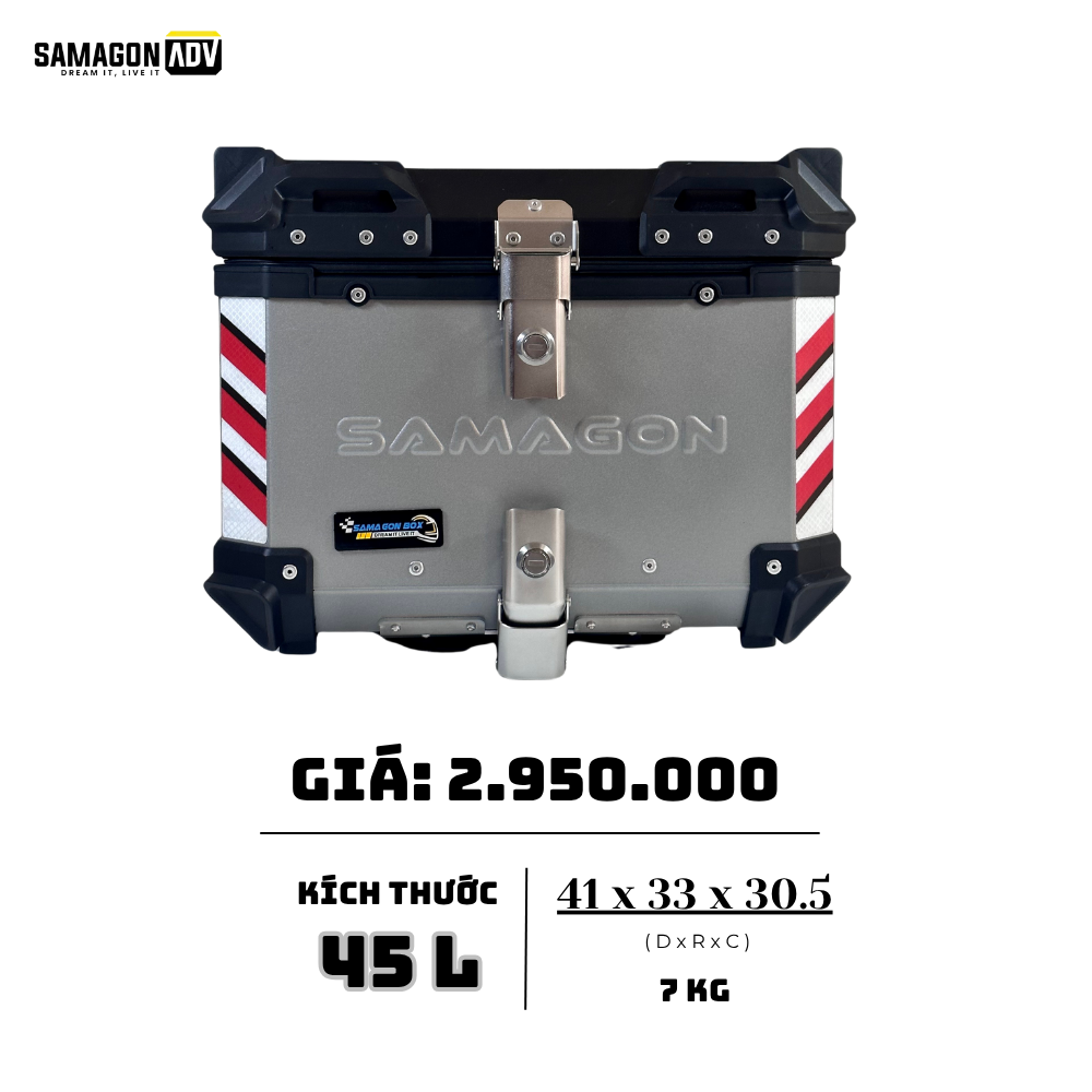 Thùng Nhôm 45L Bạc