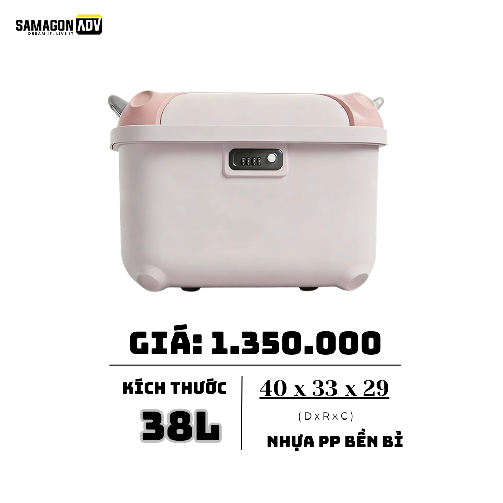 Thùng nhựa 38L - Hồng