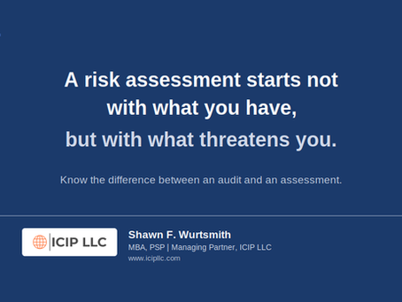 A risk assessment starts not with what you have, but with what threatens you.