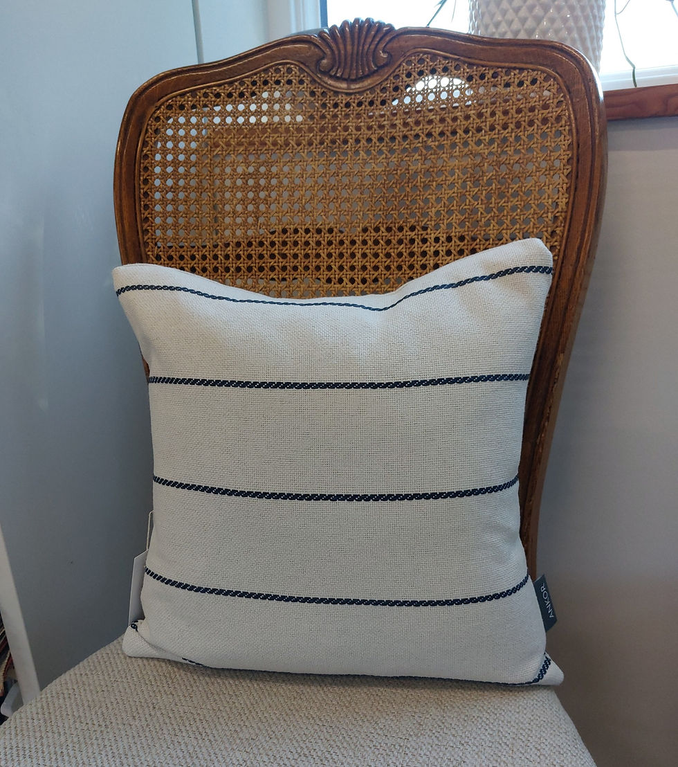 Thumbnail: pillow blue and white striped revolution fabrics
