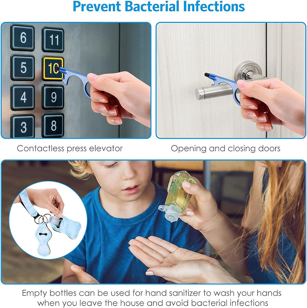 Thumbnail: Prevent Bacterial Infections: Pressing elevator buttons, opening doors, using hand sanitizer.