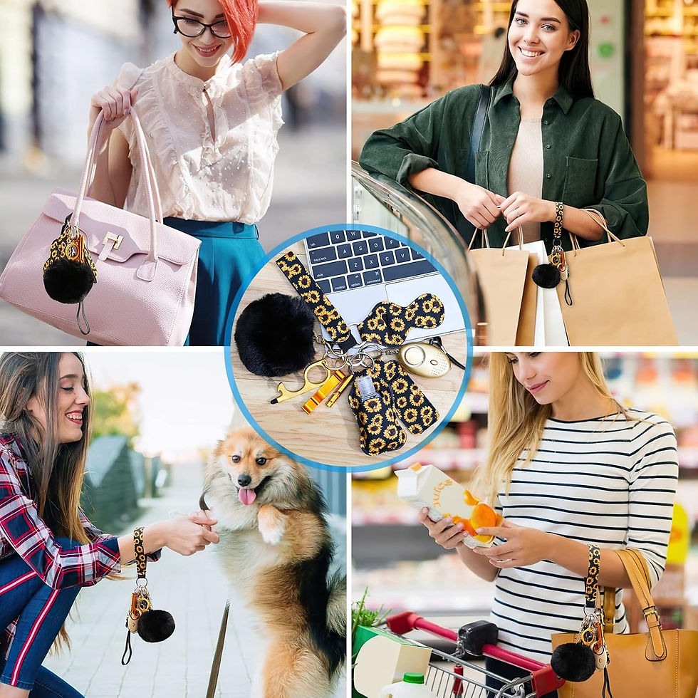 Thumbnail: Women with handbags and accessories, shopping and smiling in various settings.