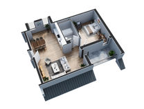 3D Grundriss Visualisierung Wohnung Dachgeschoss imagineering3d