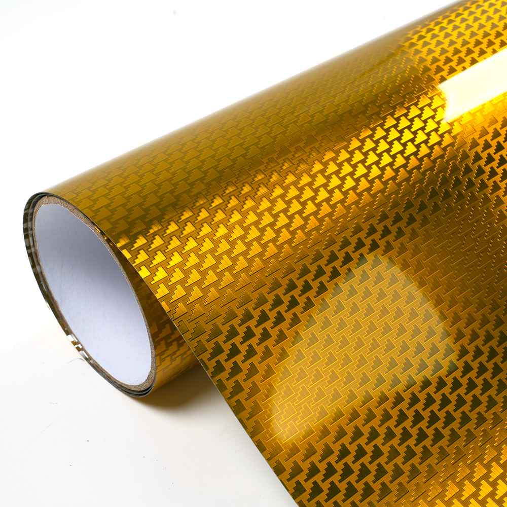Columnar Gold Carbon Fiber Vinyl Wrap