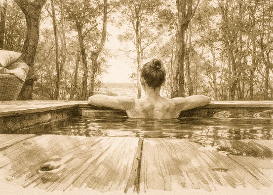 La meraviglia delle 5 stanze nel bosco della villa relais il termine elba, con mini piscina riscaldata e idromassaggio