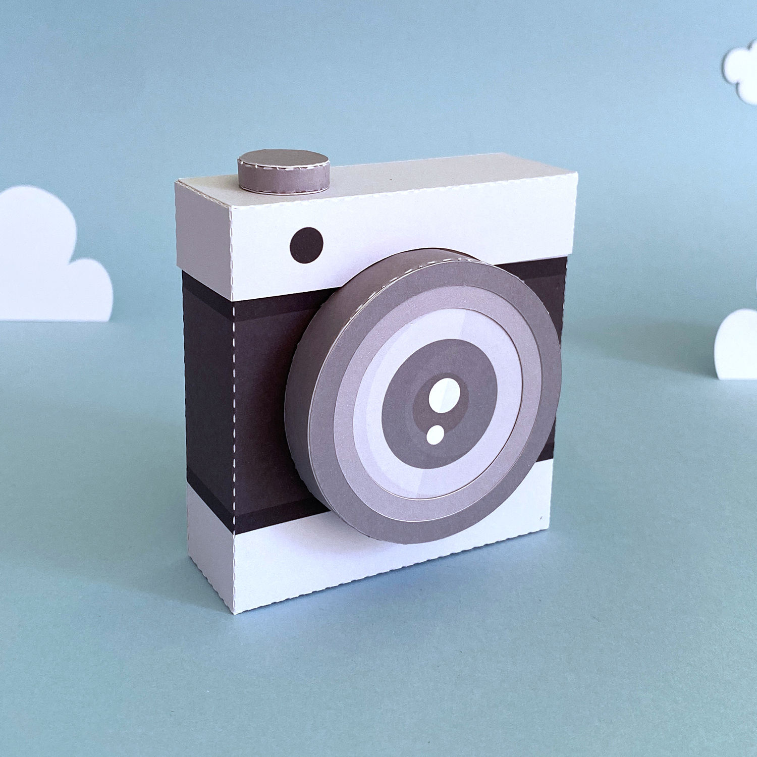 arquivo digital de caixa câmera quadrada cinza para festa viagem volta ao mundo