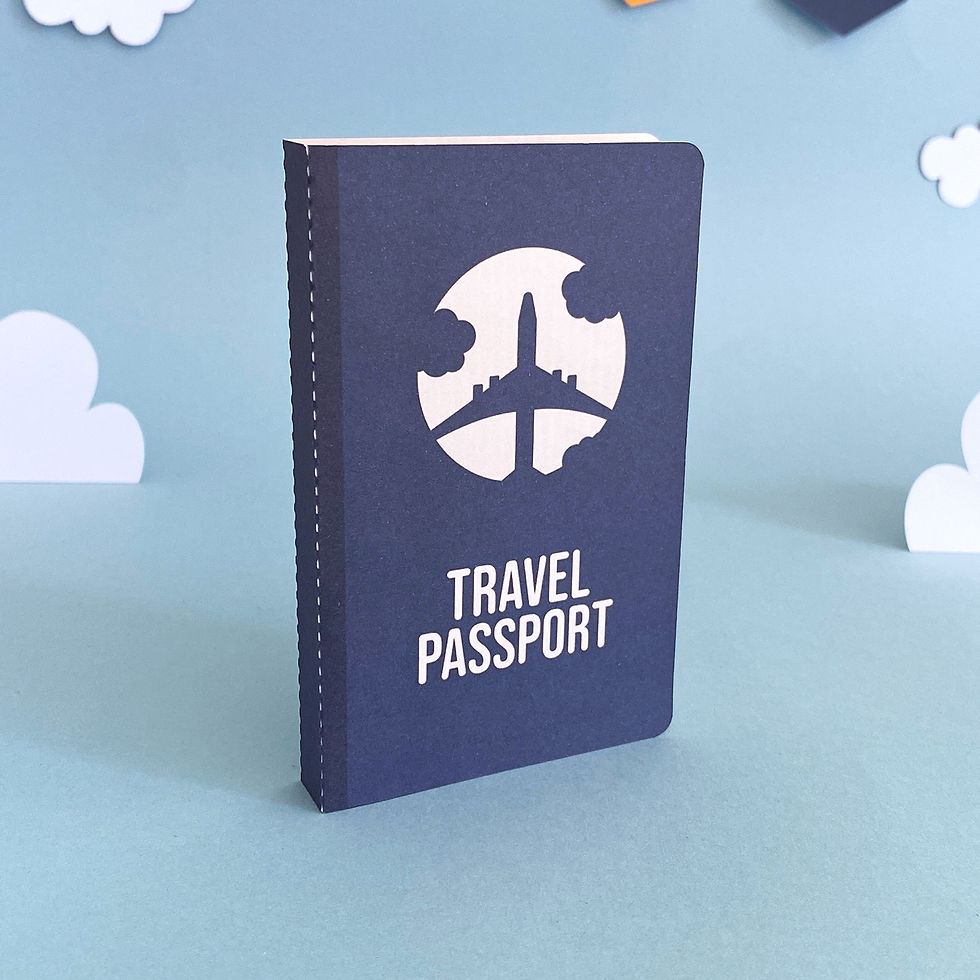 arquivo digital de caixa passaporte azul para festa viagem volta ao mundo