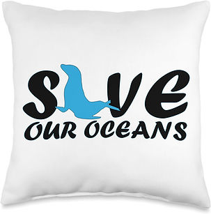 Save Our Oceans Sea Lion Throw Pillow.jpg
