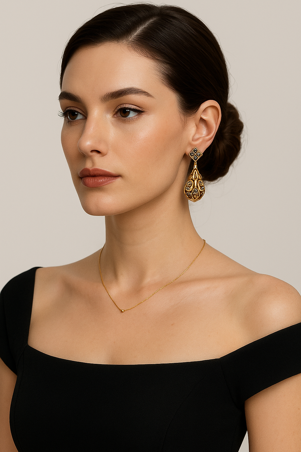Thumbnail: Ornement d’Oberoi – Teardrop Enamel & Crystal Earrings