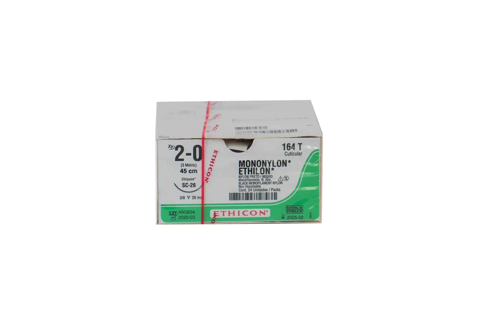 160T Ethicon Ethilon Nylon 6-0 (Cutic-Sc16)