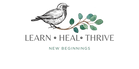Logo of a robin, a vine, and Learn Heal Thrive / New Beginnings