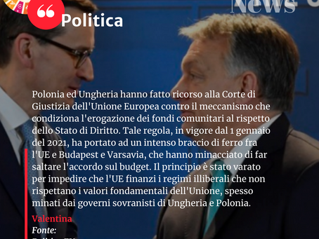 POLONIA ED UNGHERIA FANNO RICORSO ALLA CORTE DI GIUSTIZIA DELL'UE - Uniti Verso la Meta News