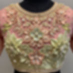 Peach Pearl Floral Neck Design