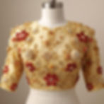 Cream Silk Embroidery Neck Design