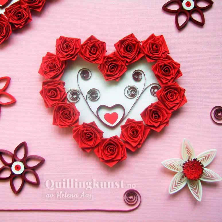 Miniatyrbilde: Quilling bilde Kjærlighet og roser