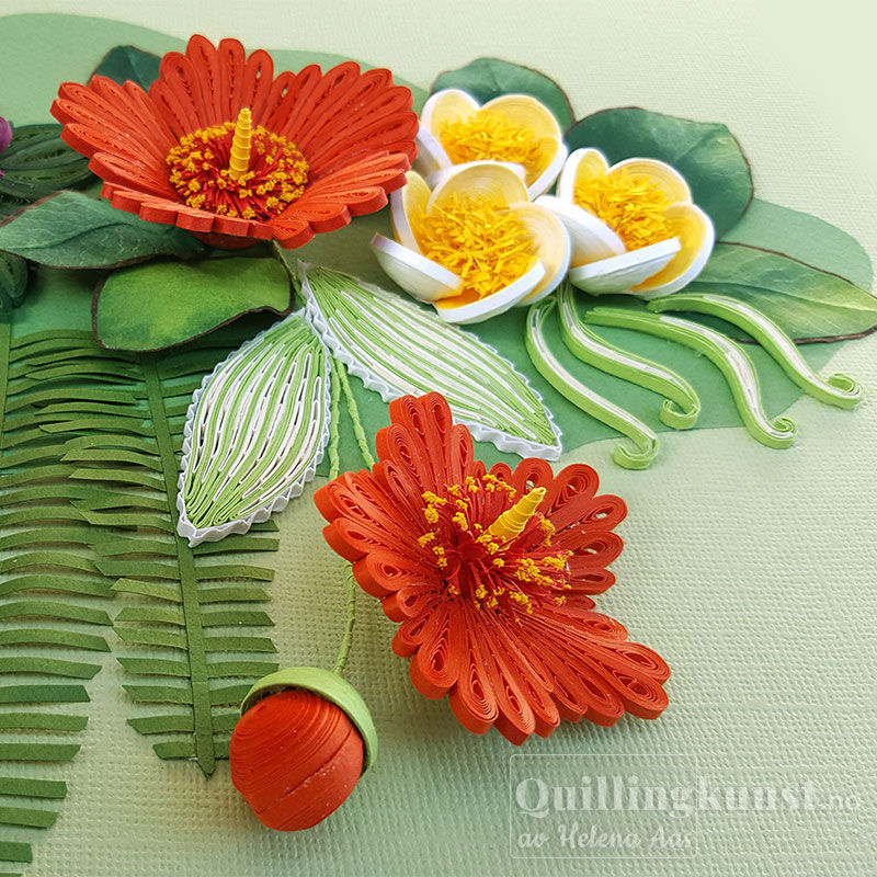 Miniatyrbilde: Quilling bilde Tropisk motiv